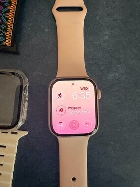 Apple Watch series 9 46 mm with  Pink Sand Silicone Band